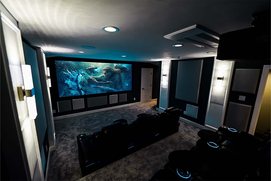 View of home theater from the back