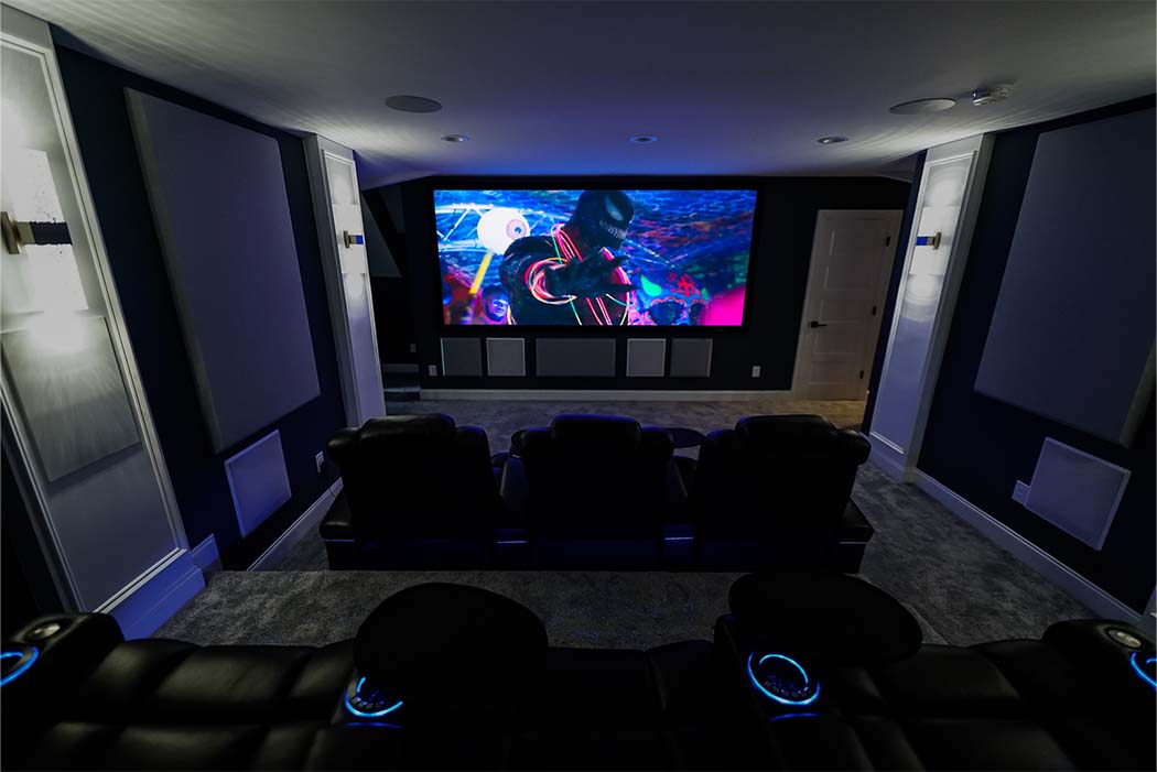 View of home theater from the back