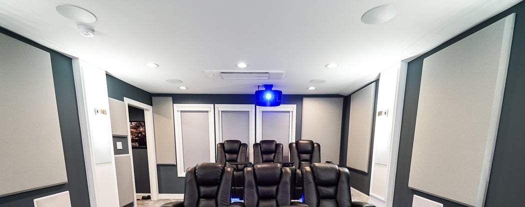 Front view of home theater seating