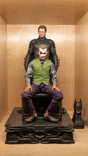 Movie character figurine in home theater