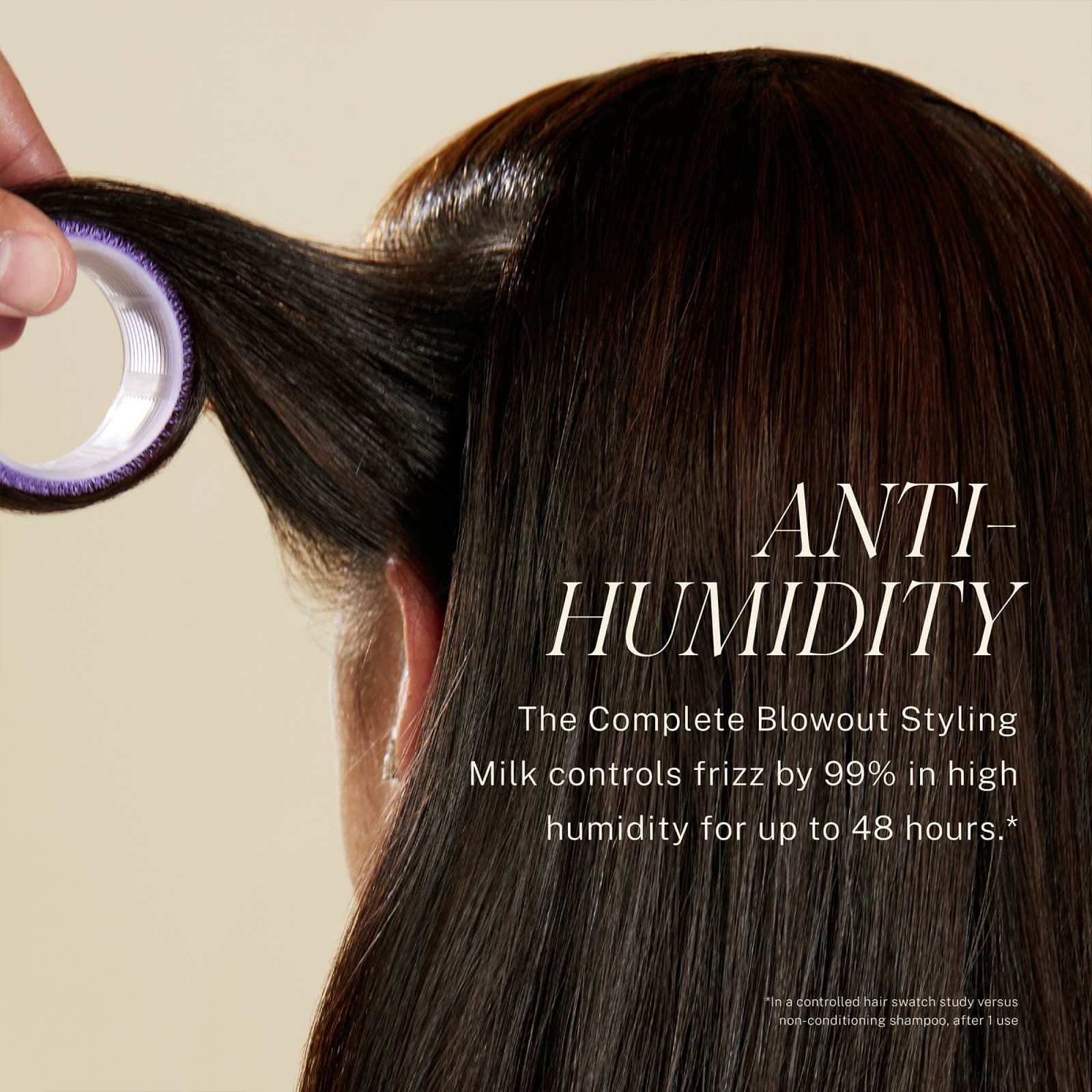 Anti Humidity Complete Blowout Styling Milk controls frizz by 99% in high humidity for up to 48 hours
