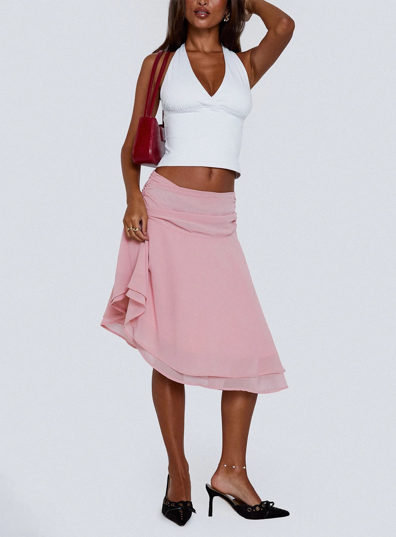 Warm Weather Brunch Outfits - Princess Polly Midi Skirt