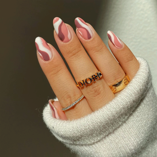 red French tip nail artTHE OMBRE - AUTUMN STYLE autumn colour nails ombre nailshalloween ghost nails half moon white nails white swirl nail art design 'FALL'-ING FOR YOANIMAL INSTINCTSMIXING IT UPEYE LOVE AUTUMNBRIGHTEN YOUR DAY