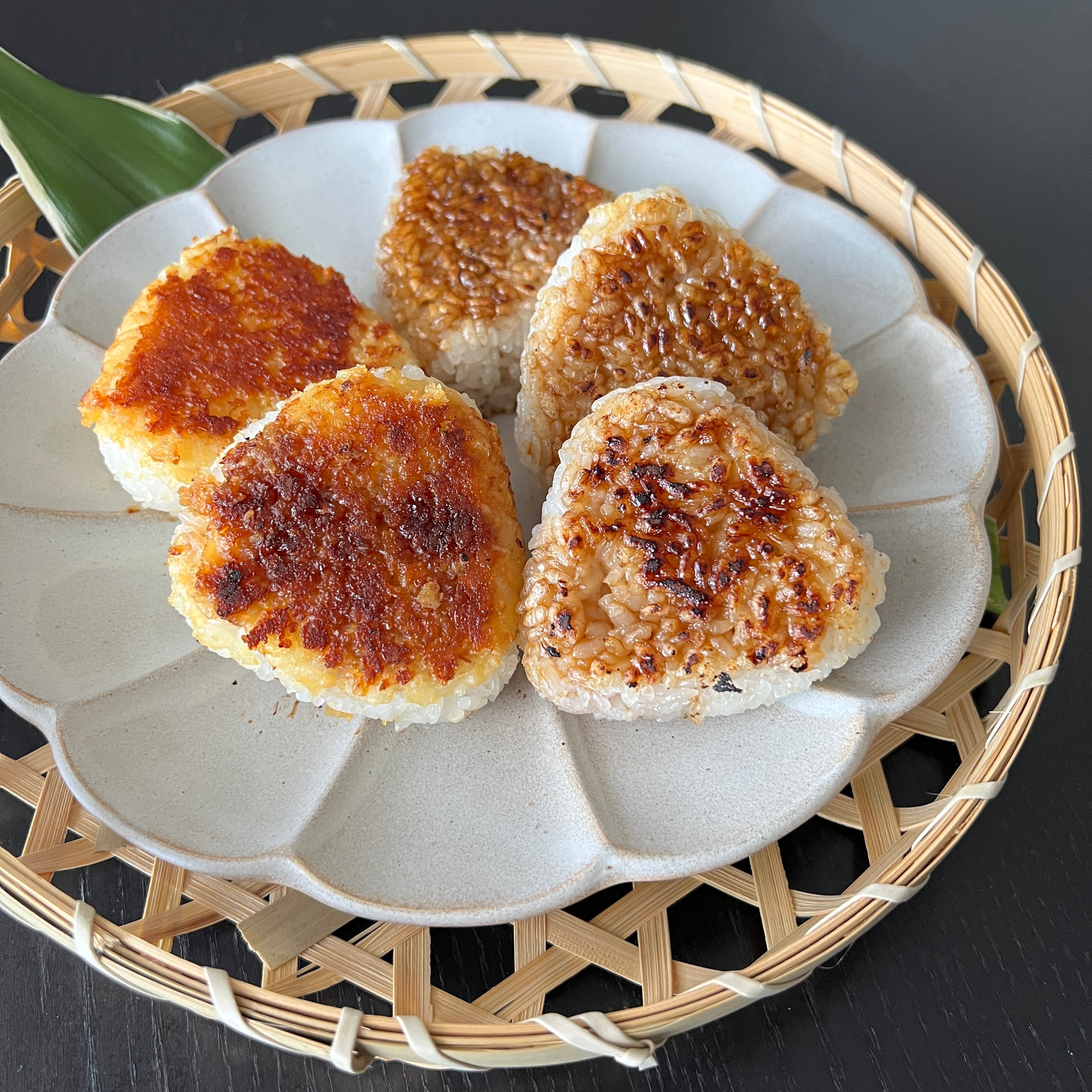 Finished yaki onigiri, ready to be enjoyed