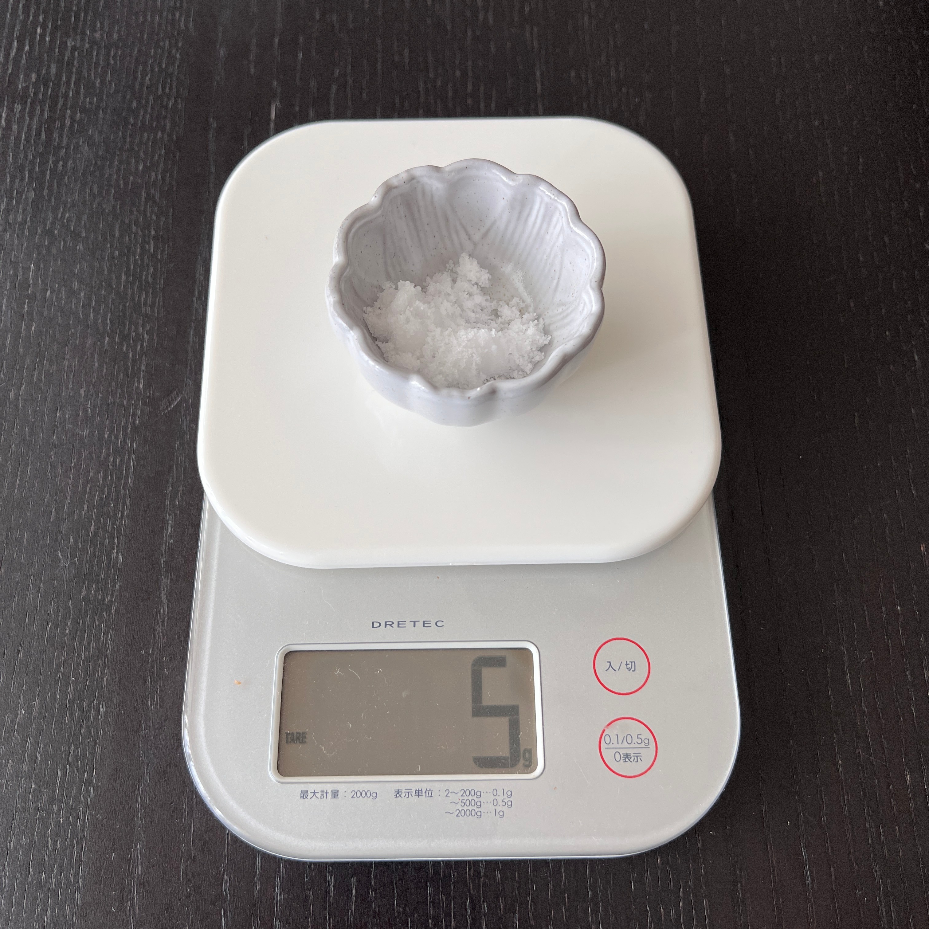 weighing the salt