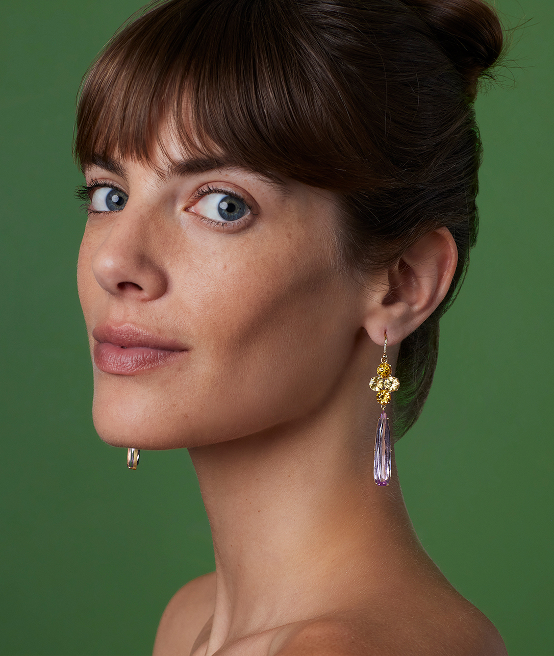 Gemmy Gem Earrings in two of our favorite stones to perfectly compliment her Mother of the Bride dress.