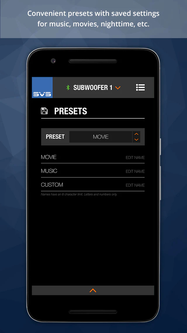 SVS app setup screenshot