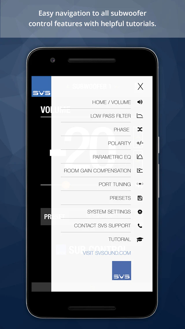 SVS app setup screenshot