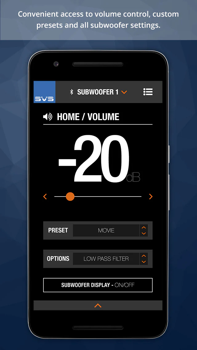 SVS app setup screenshot