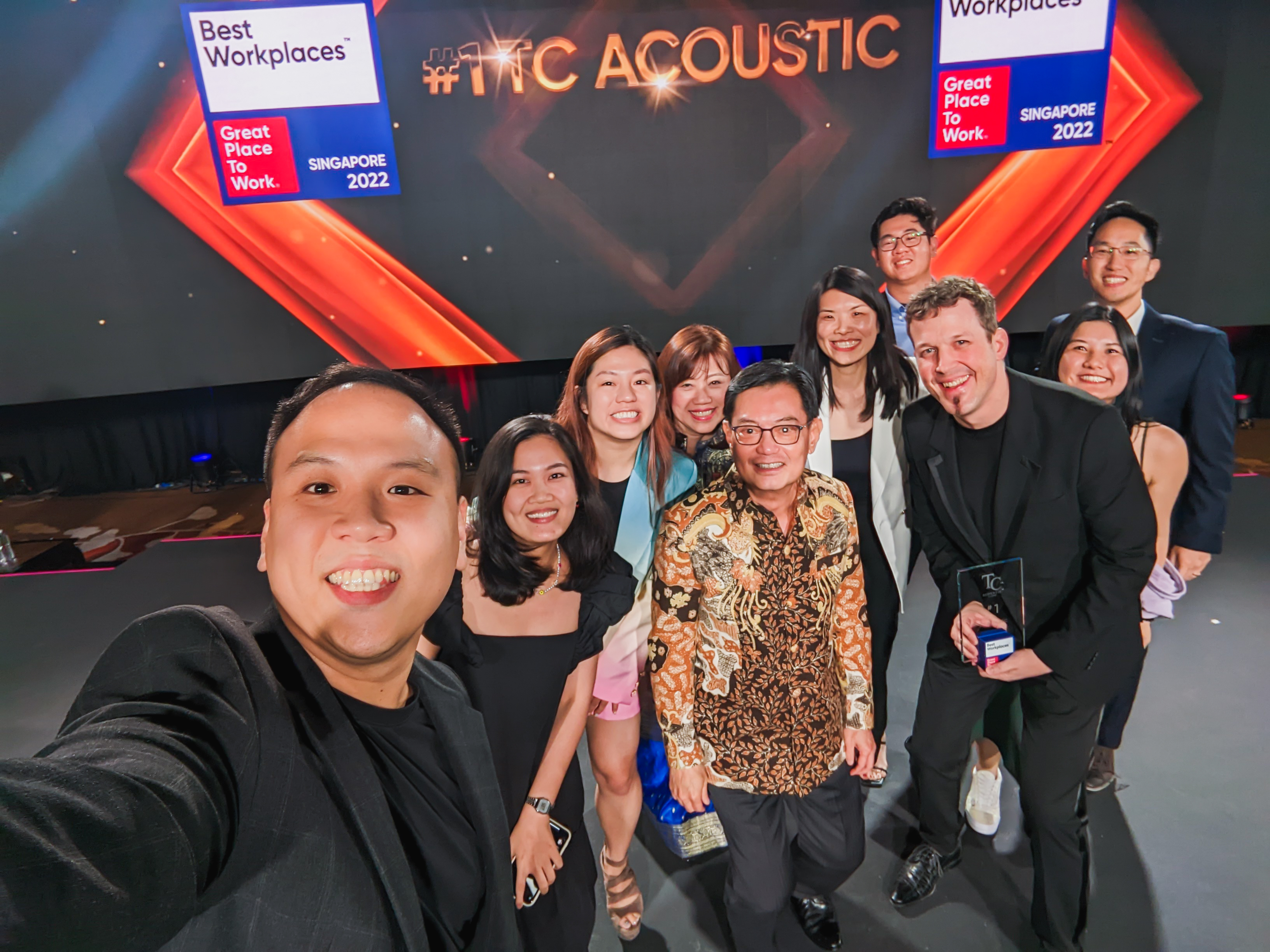 A group selfie with DPM Heng Swee Keat