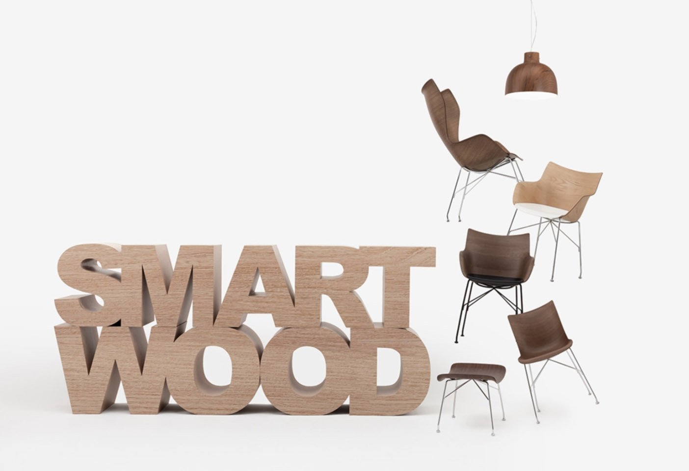   The philosophy behind the Smart Wood Collection by Kartell is to use the least amount of wood possible and source all of the material from FSC-certified forests that allow the company to guarantee its provenance and contribute to the proper use of forest resources. Photo c/o Kartell. 