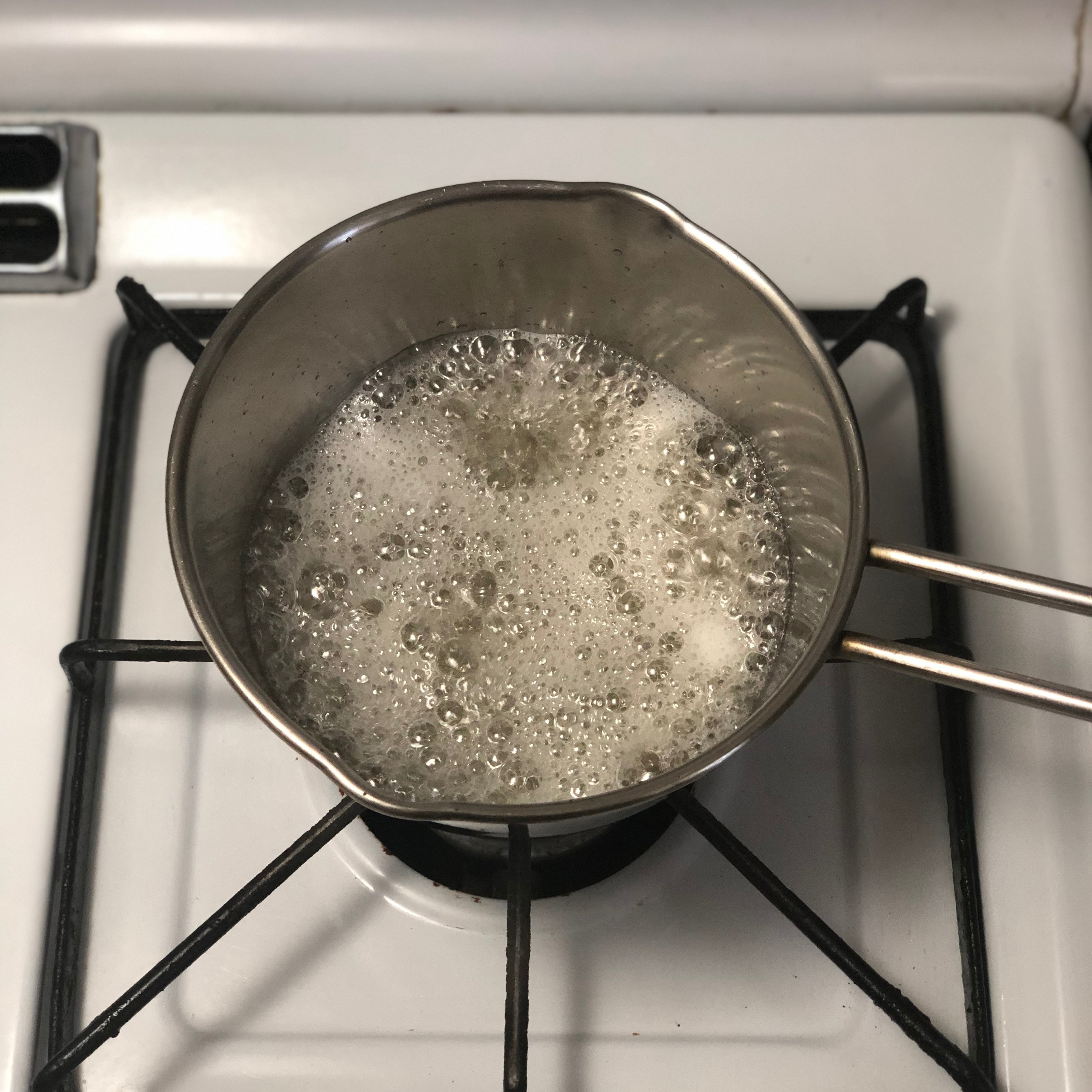 reducing mirin in a small pan