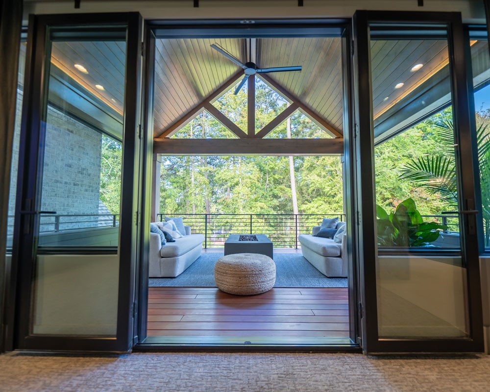 View of patio through interior doors