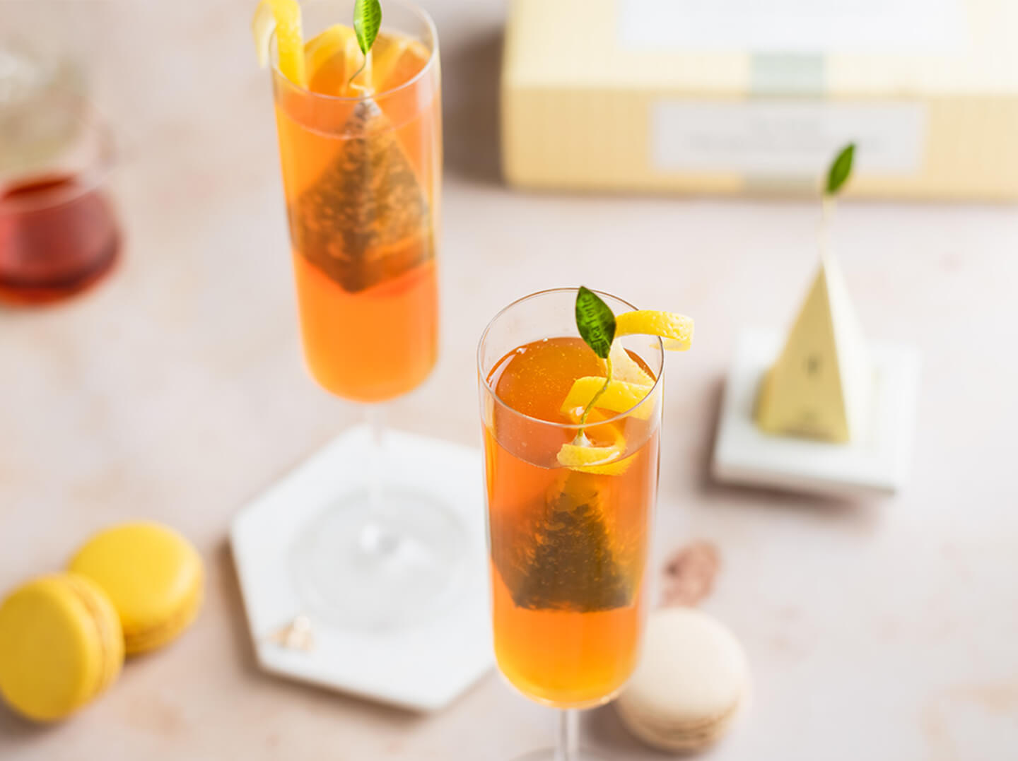 Earl Grey Classic French cocktails with infuser and Petite in background