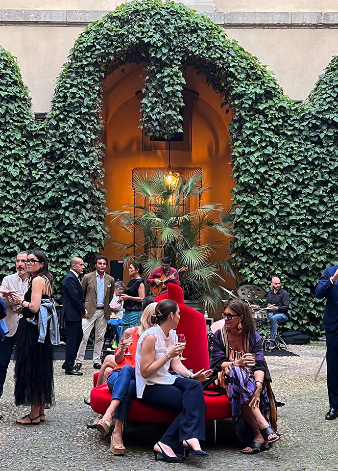 Edra's launch in the courtyard at the Palazzo Durini. Photo c/o Space.