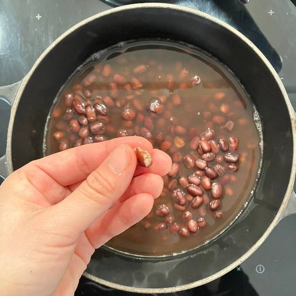 azuki beans, after they become softer