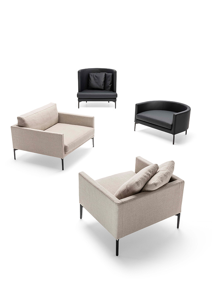 The Clan collection, here and following, by Piero Lissoni for Living Divani. Photo c/o Living Divani. 