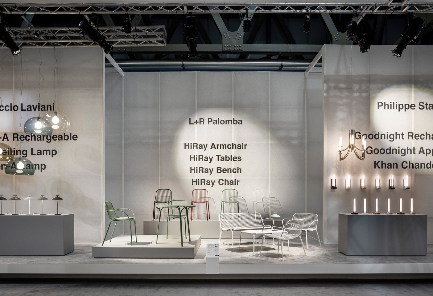 The Kartell stand at Salone del Mobile featured Philippe Starck's Goodnight 'candle' made with recycled materials and a battery option for extra flexibility. Photo c/o Kartell. 