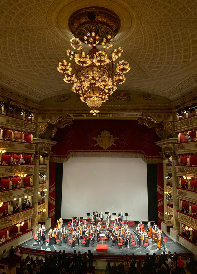 Edra hosted a night at the opera inside Milan's La Scala theatre. Photo c/o Space. 