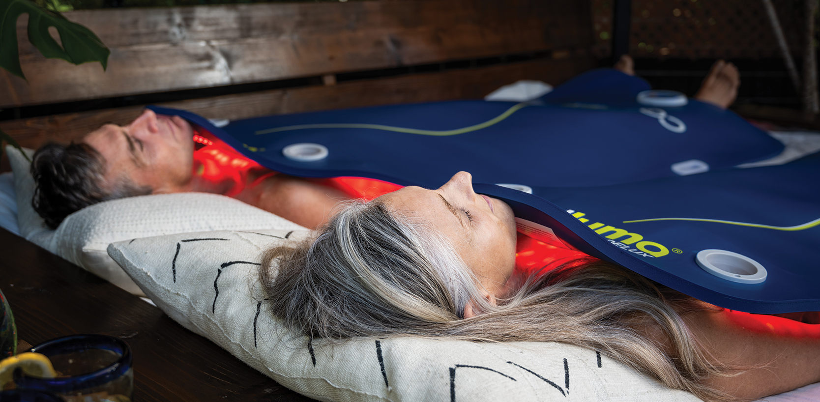 Two people experiencing the rejuvenating, 