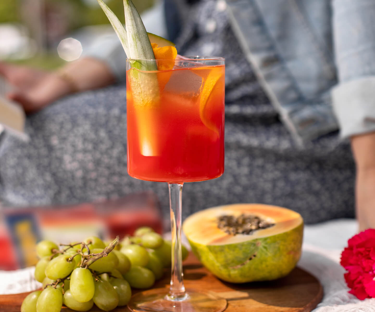 Watermelon Mint Aperol Spritz with fruit