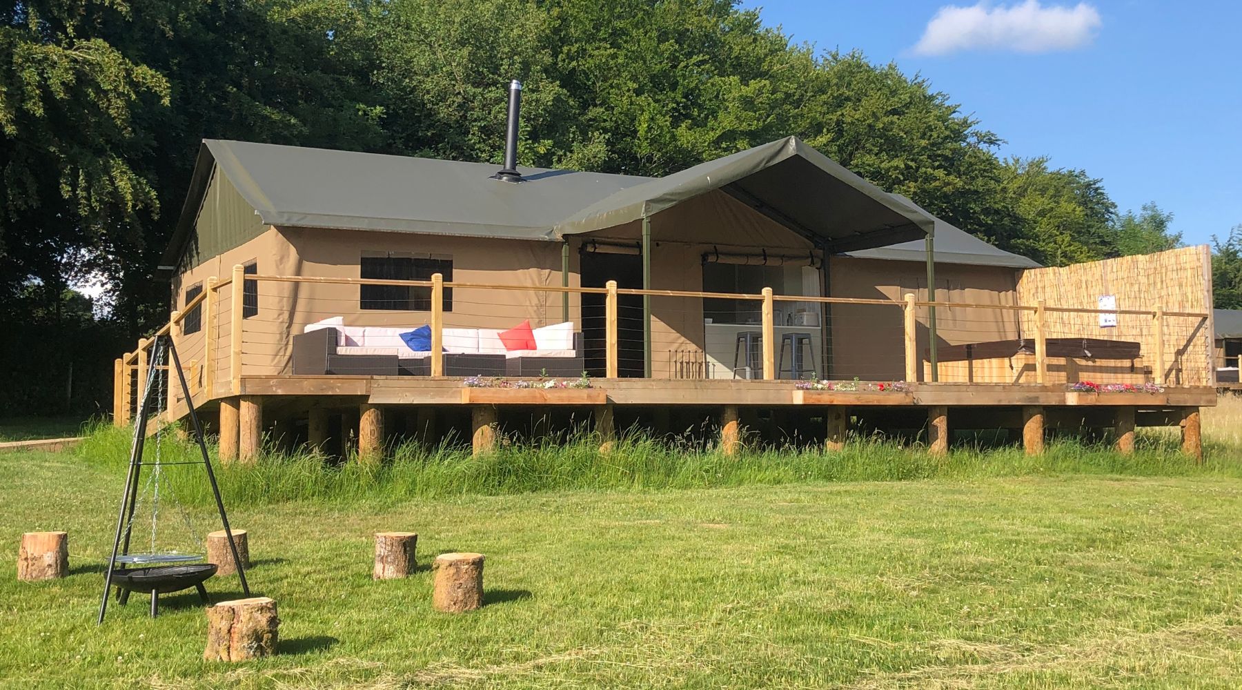 External photo of accessible glamping site Flora and Fauna