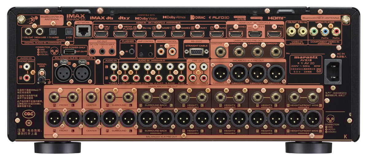 Marantz AV20 rear panel view