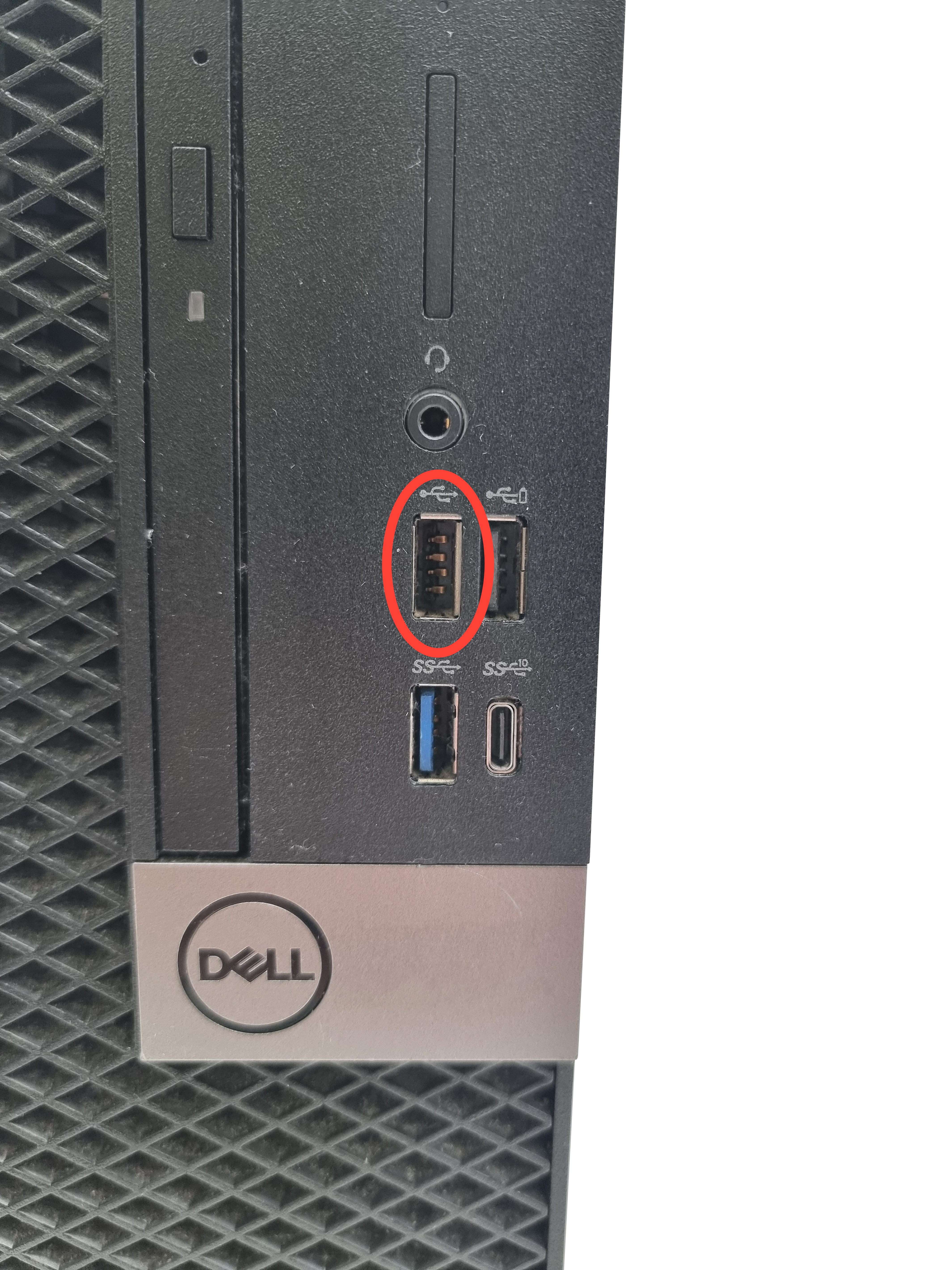 Device #1 - Damage to highlighted front USB port