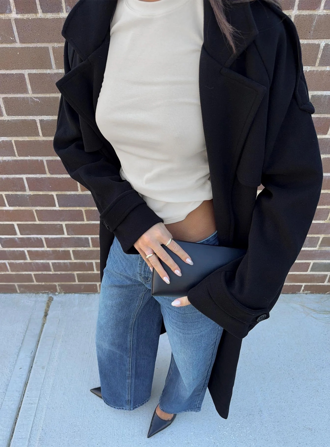 new york winter outfits - princess polly black coat