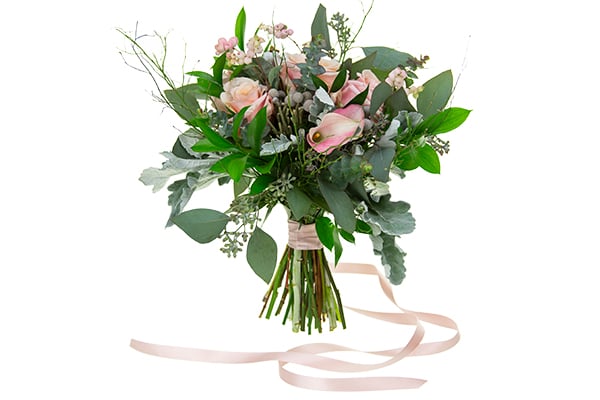 Bridal White Silk Ribbon Bouquet Wrap