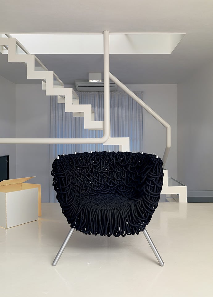 The Vermelha armchair was the first design by Fernando and Humberto Campana for Edra. Photo c/o Edra. 