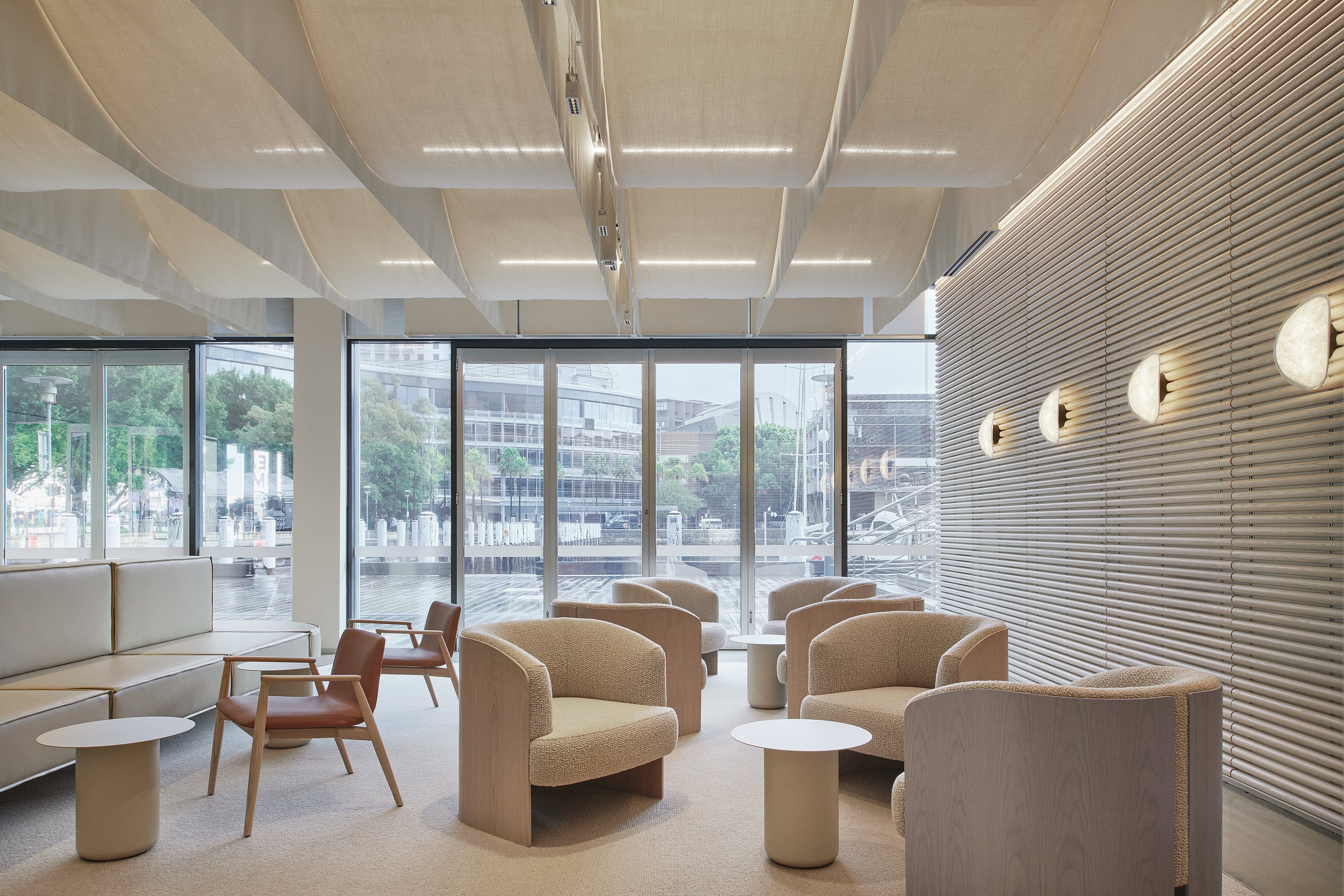 Indigo Armchair Oak Veneer Ply Bowie Stone