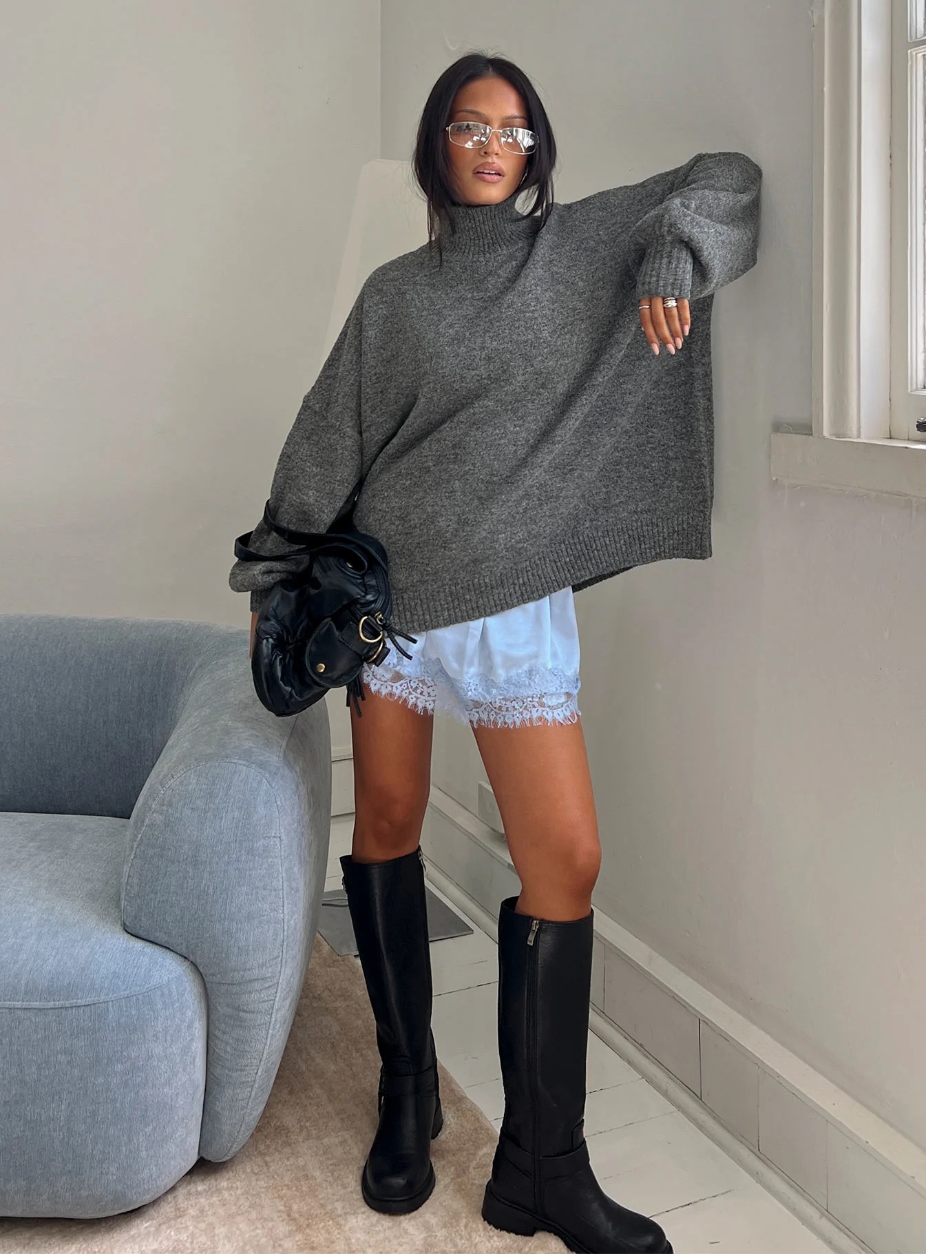  Paris Fall & Winter Outfits - Princess Polly Funnel Neck Knit Sweater