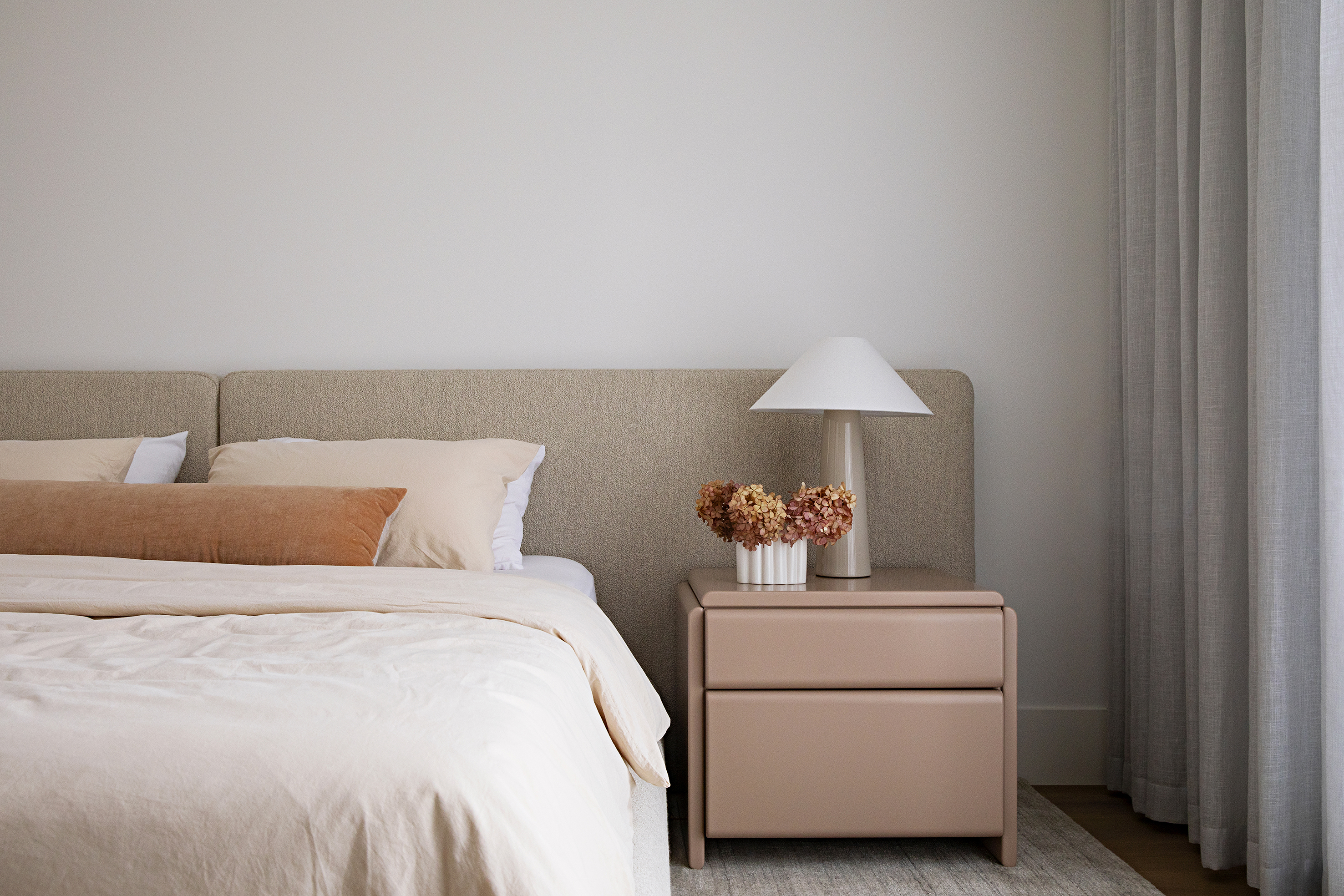 Olive Bedside Table 2pac Solid Camel