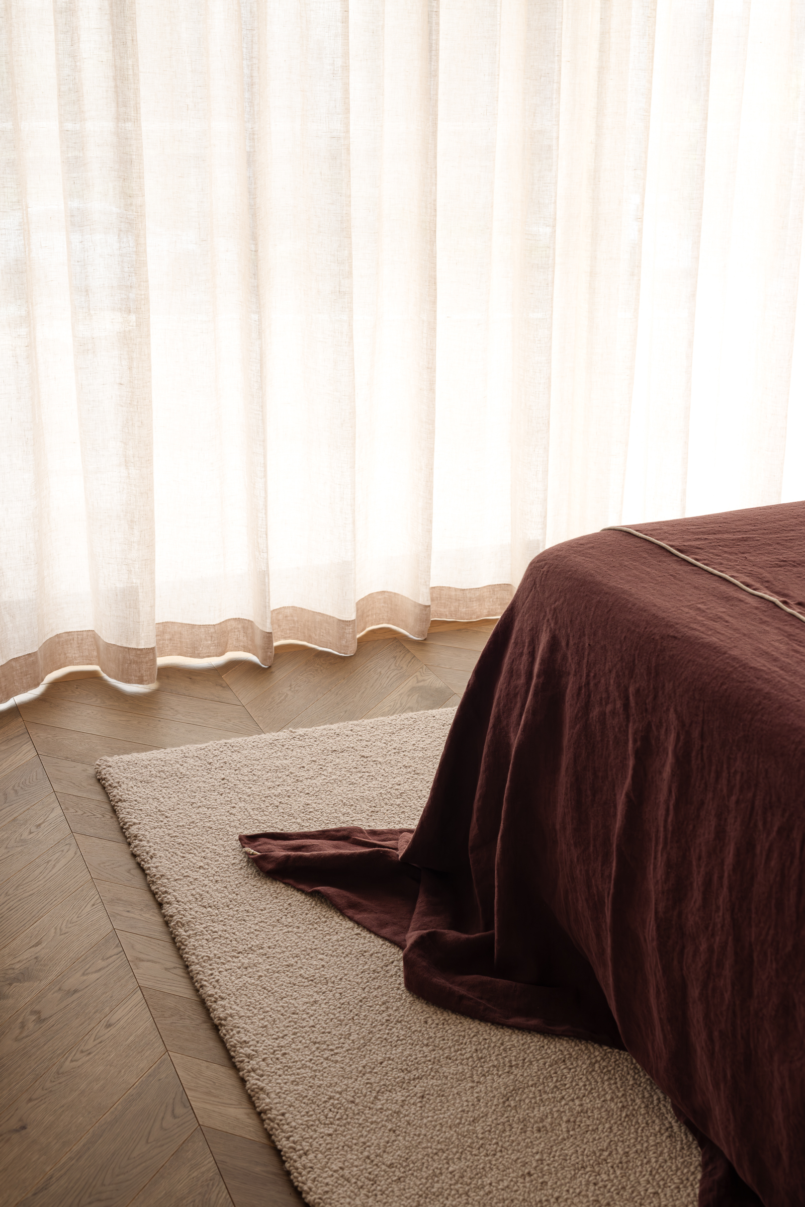 Rune Linen Bed Cover Mulberry