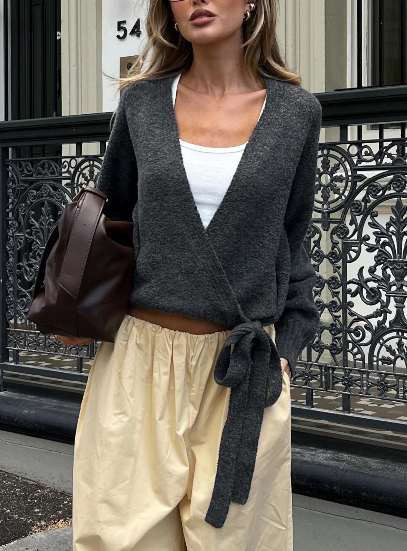 Layers for Football Games - Princess Polly Wrap Knit Cardigan