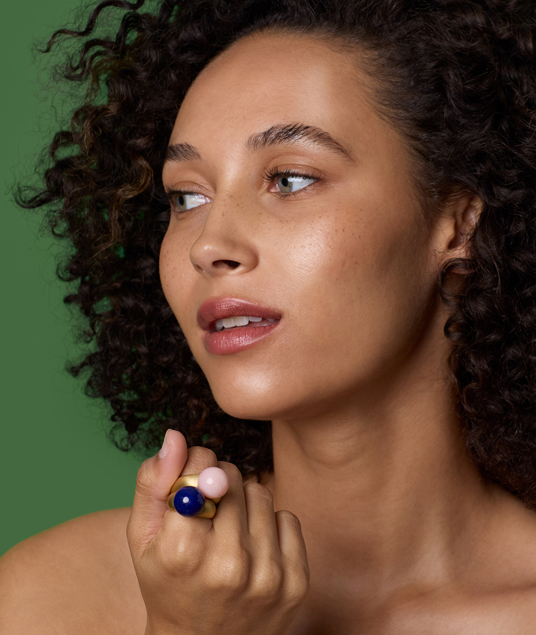 Adorning our Puffed Gold Rings with gorgeous Gumballs takes style to new heights.