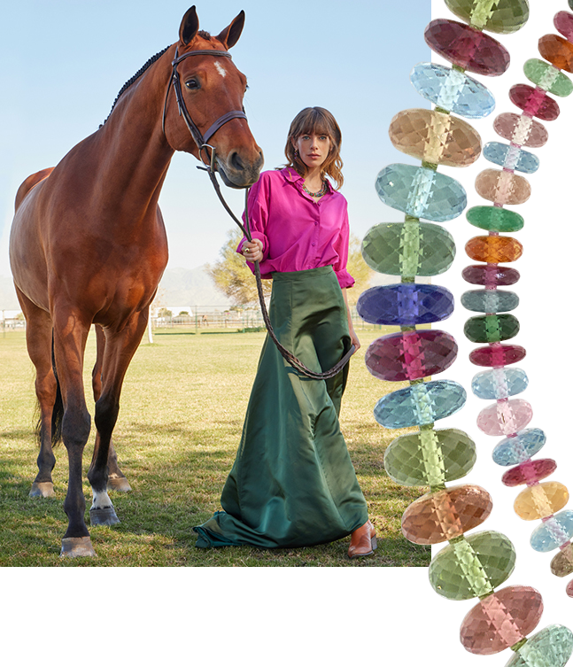 Irene’s unmistakable eye for color comes to life in these necklaces, crafted from a kaleidoscope of extraordinary materials.