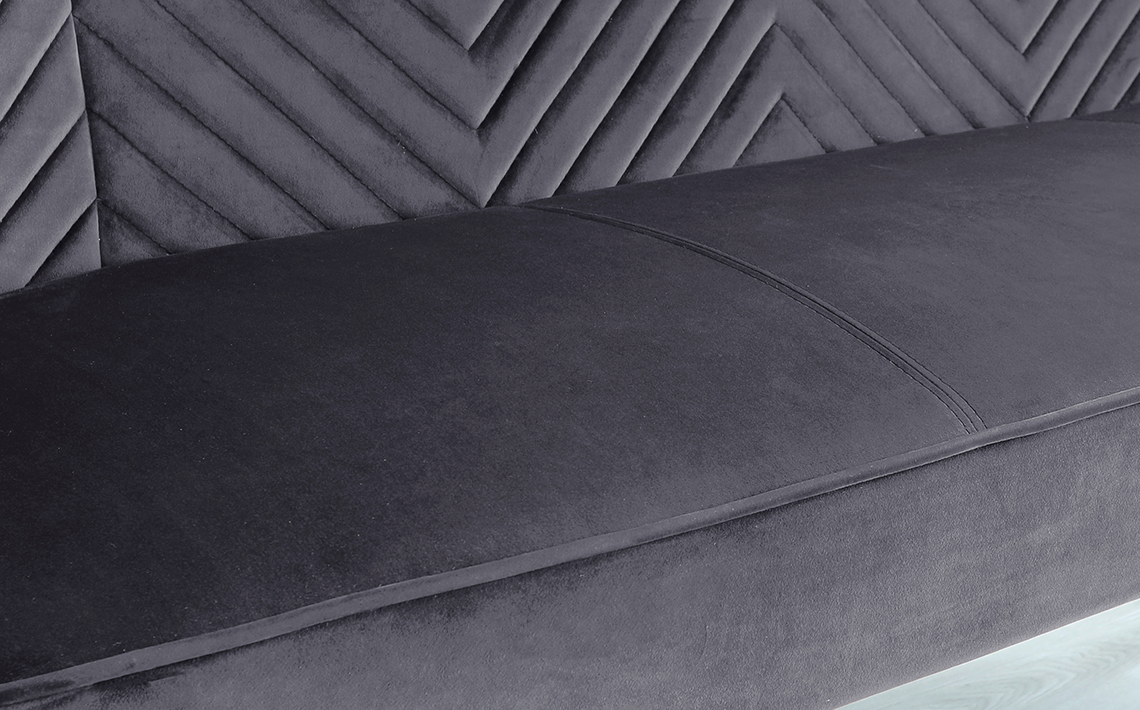 Serena Dark Grey Velvet 3 Seater Dining Bench