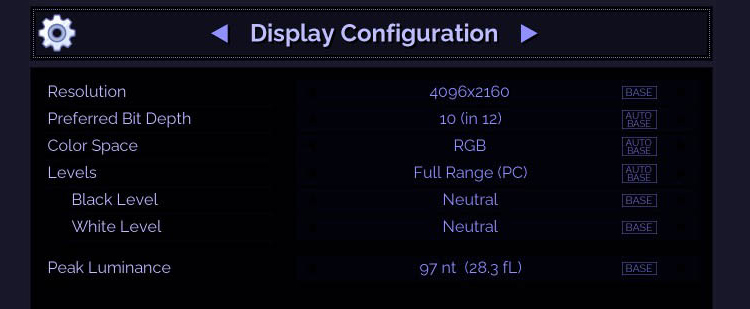 MadVR Display Configuration screenshot