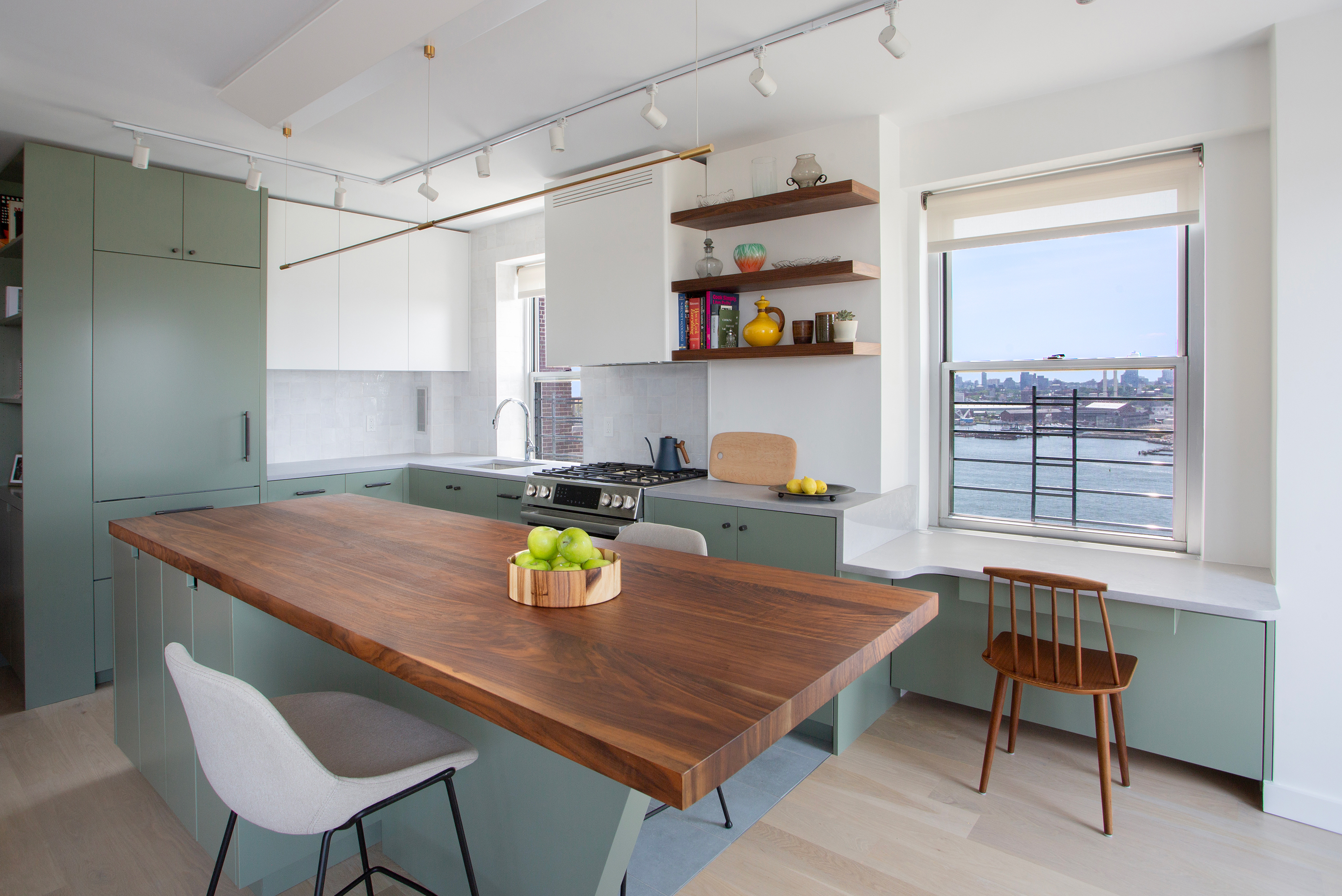 Elegant wood flooring with custom finish in sophisticated Manhattan residential project