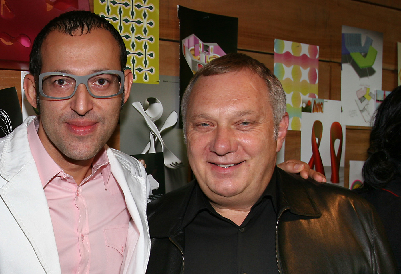 Karim Rashid with Space founder Kevin Jarrett at a Bombay Sapphire Design Award event at Space Sydney. Photo c/o Space.