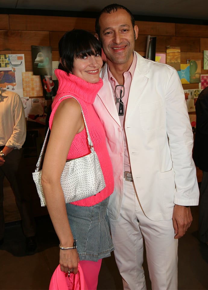 New York designer Karim Rashid with Ivana Puric at Space Sydney for a Bombay Sapphire Design Discovery Award event. Photo c/o Space.