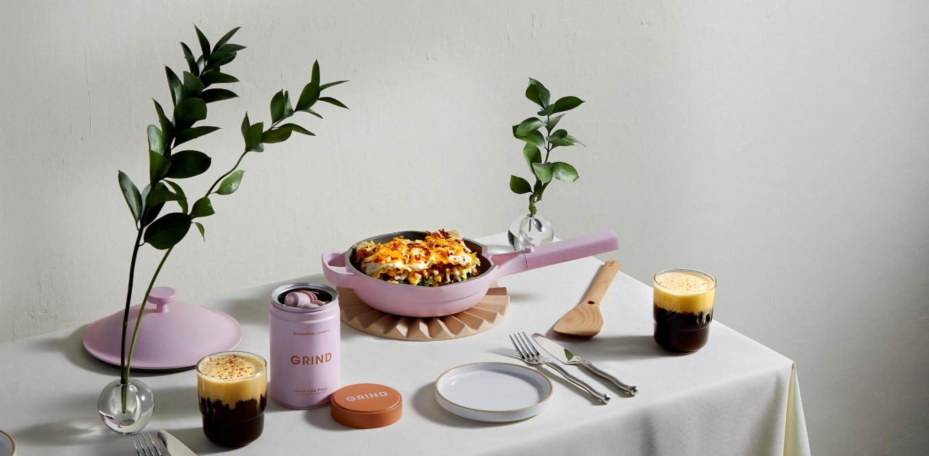 Breakfast Lasagna + grind pink mini always pan 2.0