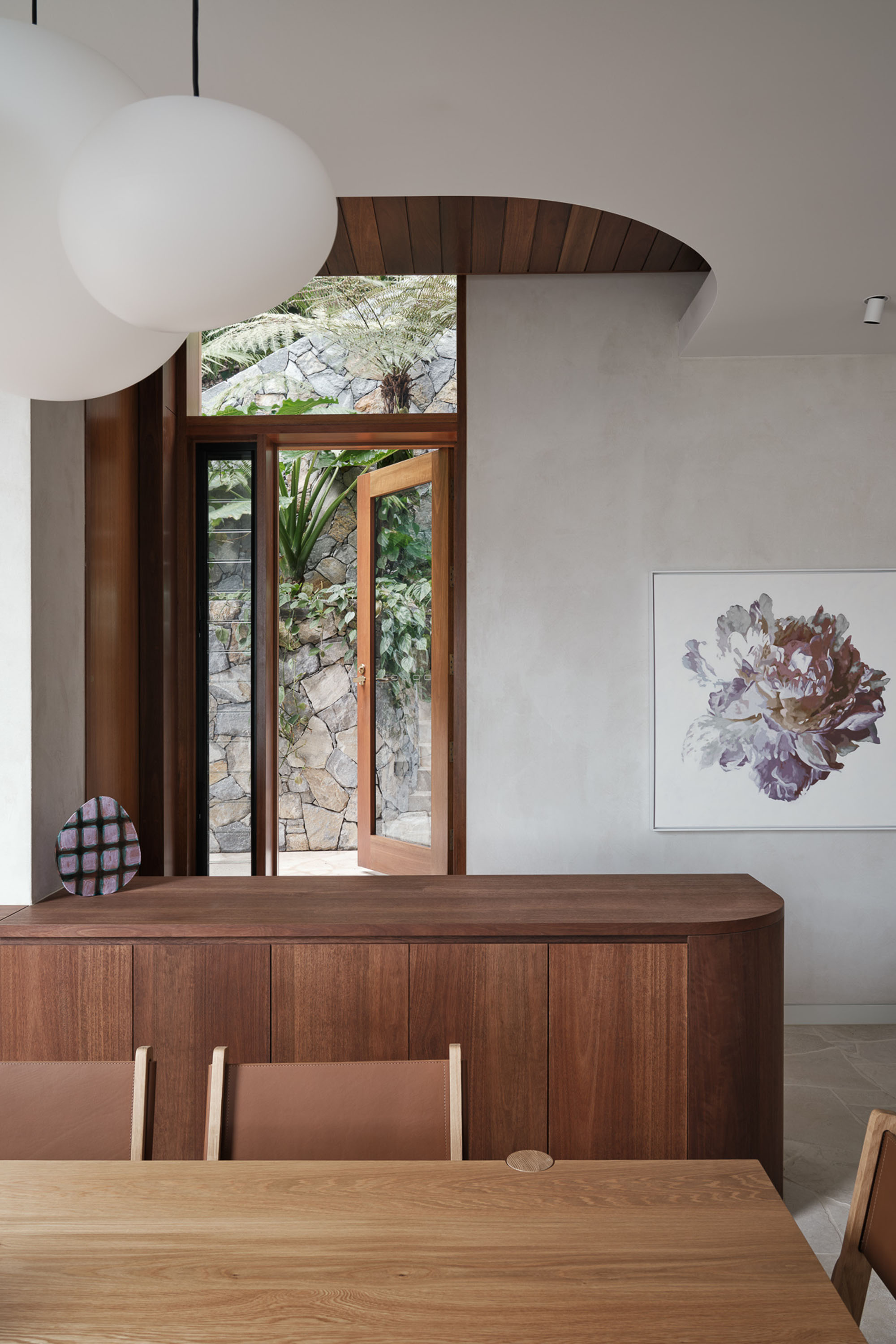 Brooklyn Dining Chair Oak Base Natural Rattan Seat Natural Copper Back Sling