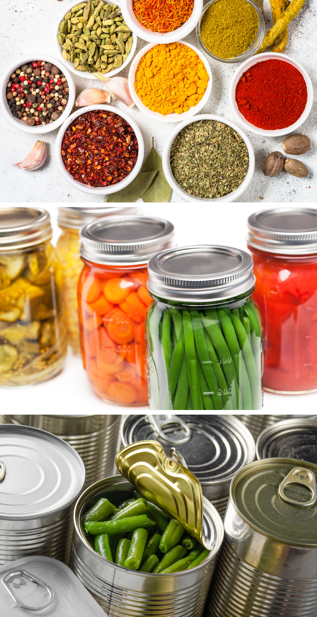 HERBS, SPICES, AND CANNED GOODS