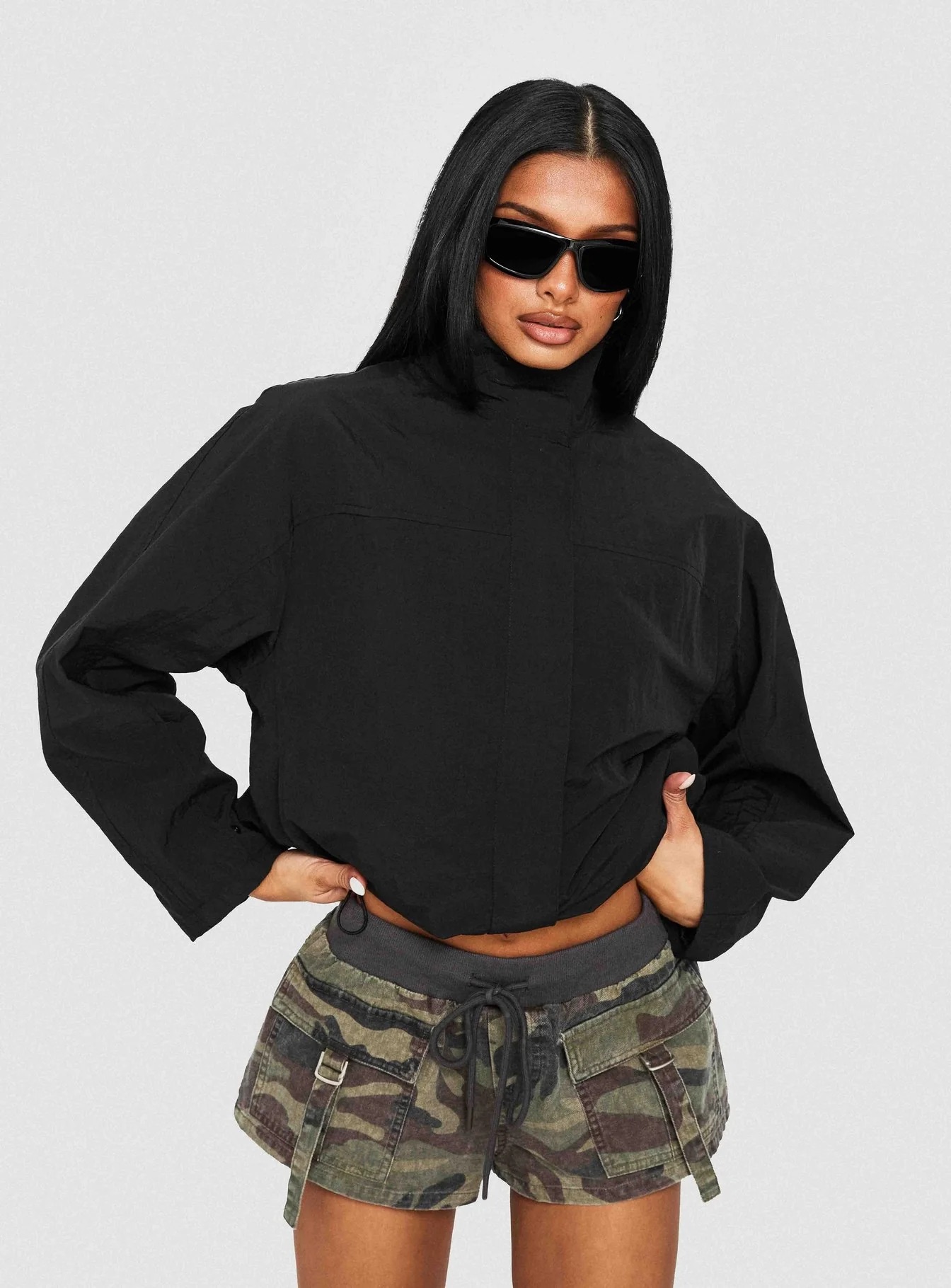 Jackets For Baseball Games - Princess Polly Black Windbreaker Jacket