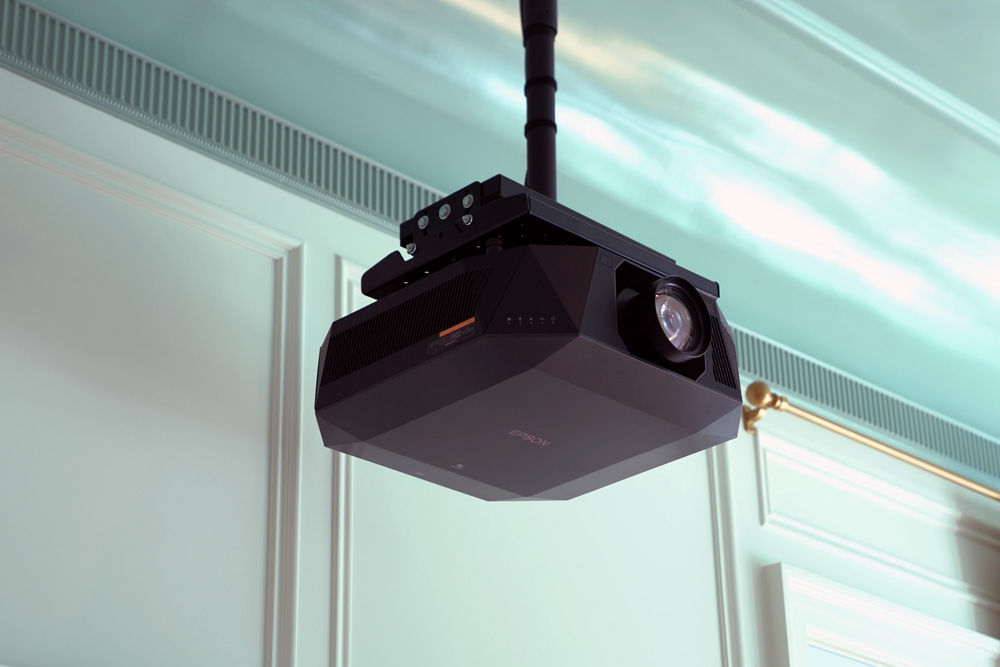 Projector mounted on the ceiling