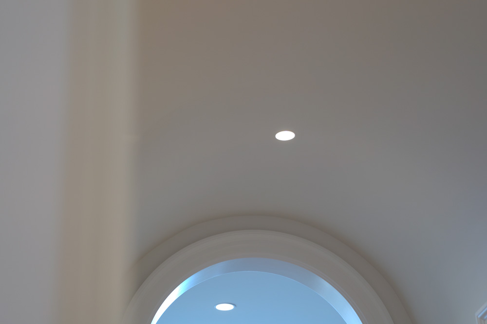 In-ceiling lighting in a hallway