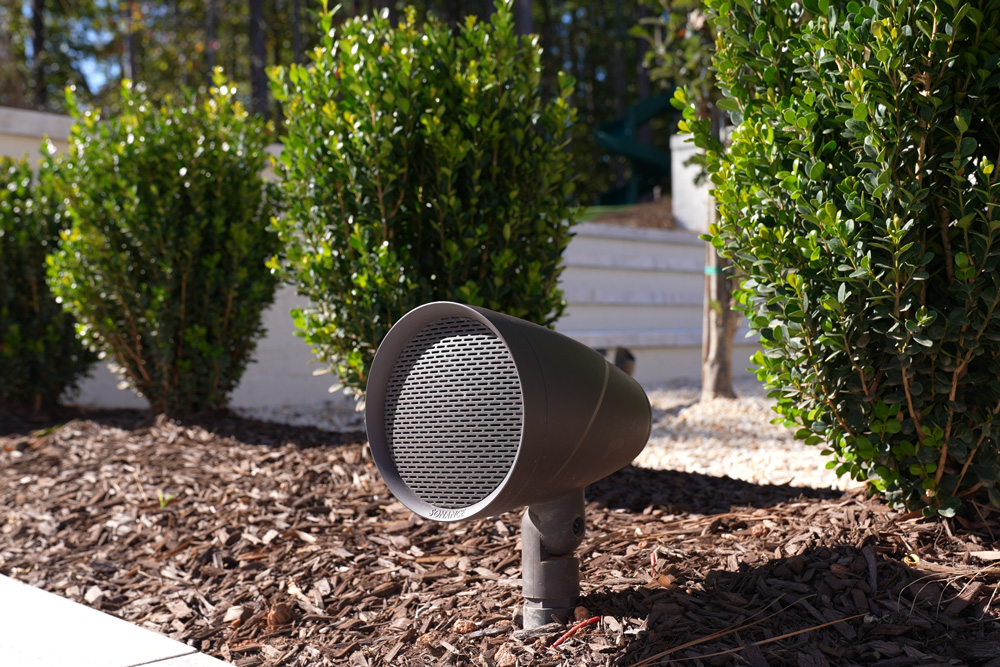 Outdoor speaker in a natural area